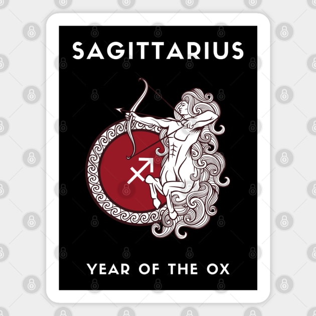 SAGITTARIUS / Year of the OX Magnet by KadyMageInk